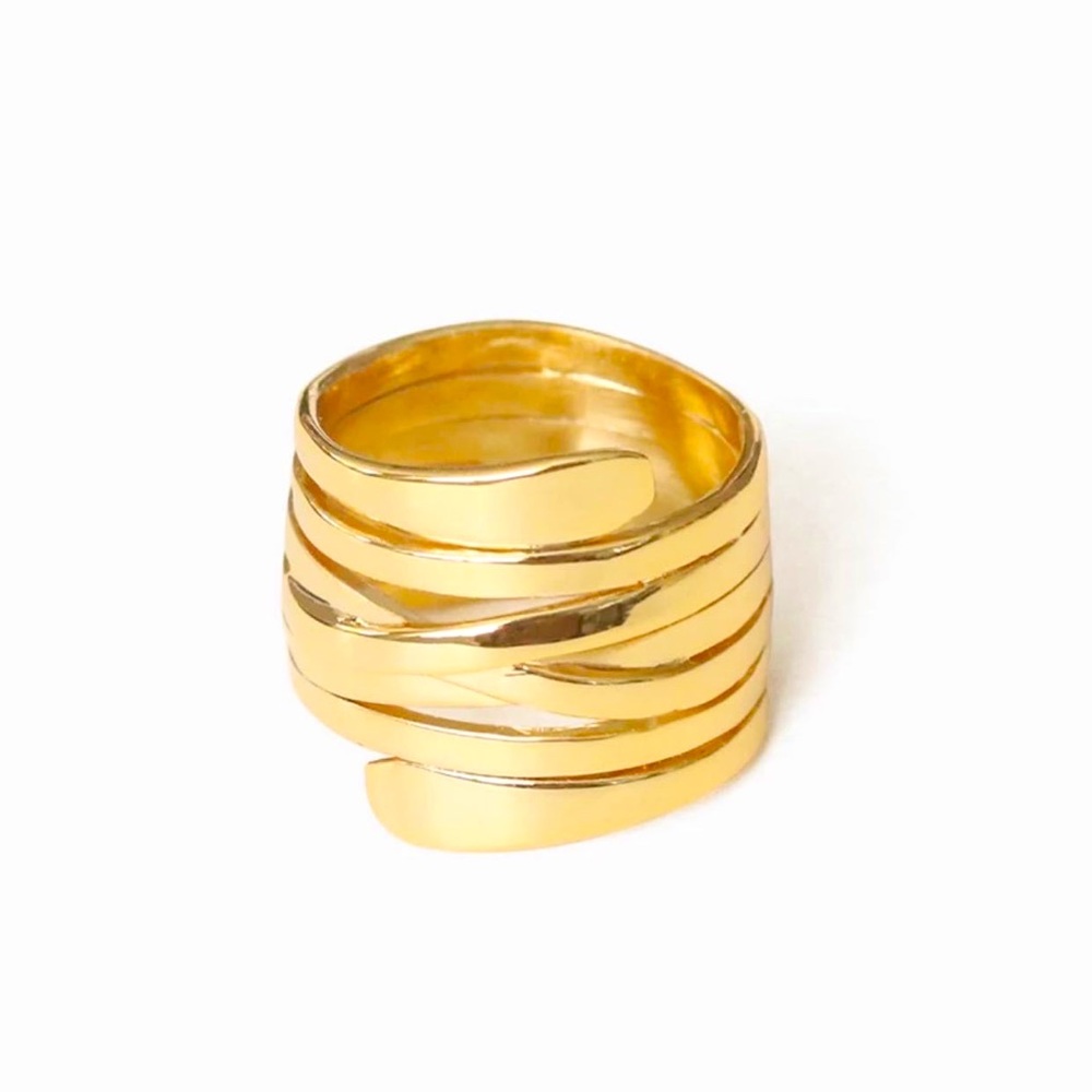 Spiral gold minimalist ring